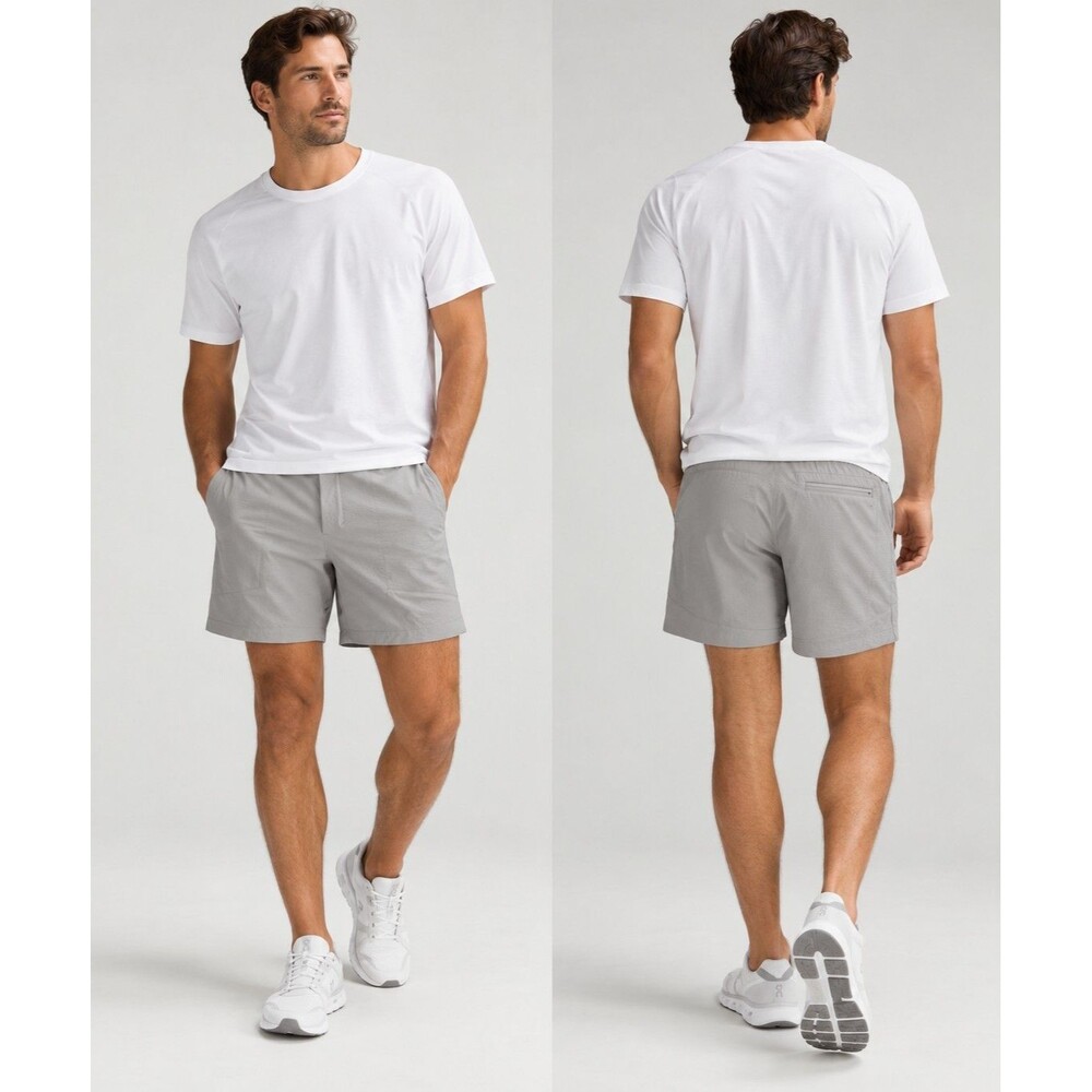Lululemon Bowline Shorts Men’s M Gray Nylon Stretch Drawstrings M7BBGS